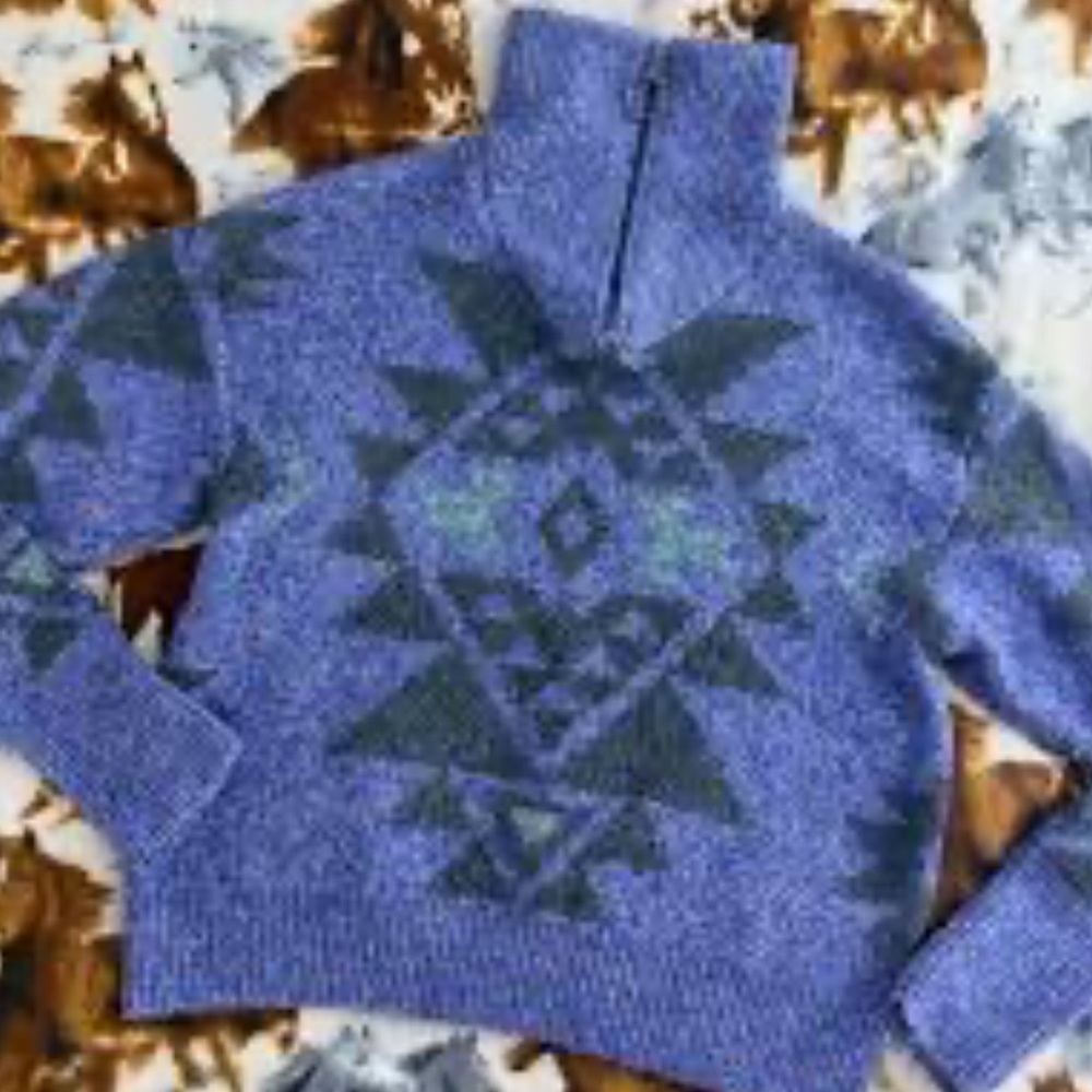 Stretchy Soft Cozy Purple Patterned Women's Sweater From Pink Rose